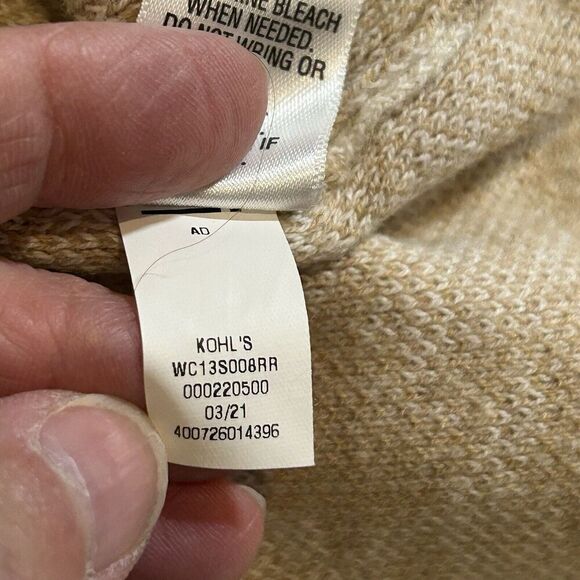 Croft & Barrow Womens XXL Pullover Houndstooth Beige & White - Picture 6 of 6